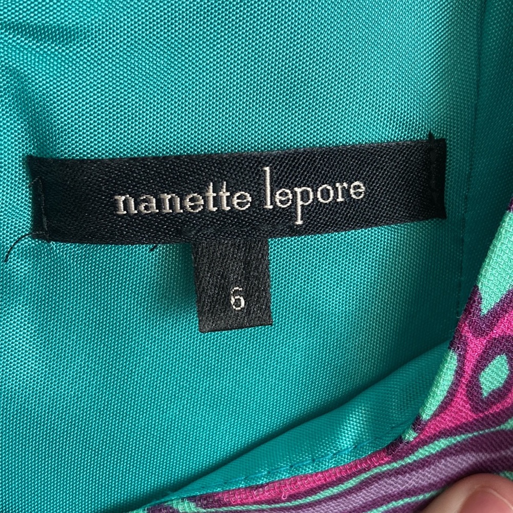 Nanette Lepore V Neck Silk & Linen Dress - Picture 8 of 10